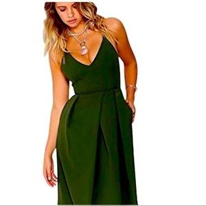 NWT Elia Cher Fit and Flare Deep Green Dress